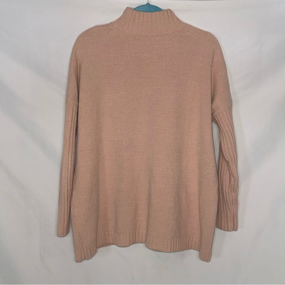 J. Jill Chenille Mock Neck Tunic Sweater w/ Pockets Dusty Pink XS EUC - Picture 2 of 3